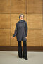 Women's Crew Neck Shoulder Stone Detail Regular Viscose Tunic Anthracite - 6