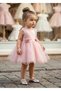 Baby Girl Pink Lace Tulle Dress – Special Design Evening Dress with Floral Detail - 3