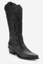 Matias Black Skin Genuine Leather Women's Embroidered Western Boots - 7