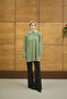 Women's Crew Neck Shoulder Stone Detail Regular Viscose Tunic Green - 6