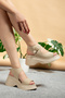 Juli̇ Women's Sandals Summer and Everyday Beige Suede - 3