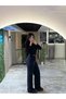Women's Navy Blue Palazzo Pants High Waist, Wide Leg, Casual@Office Chic Myth010001 - 4