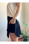 Black High Waist Pocket Shorts Skirt - 4