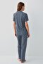 Women's Buttoned Boxed Pajama Set – 50% Cotton 50% Modal, Top with Short Sleeves and Buttons, Bottom with Patterned Long Legs and Pocket Detail - 4