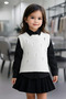 Girl's Cotton Ripped Detailed Transitional Knitwear Sweater