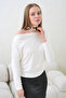 Women's Boat Neck Bat Sleeve Lycra Combed Cotton Blouse 13002 - 5