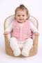 Set of 2 Baby Girl Children's Floral Detailed Buttoned Knitwear Thessaloniki Knitted Baby Girl Children's Vest - 3