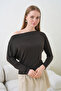 Women's Boat Neck Bat Sleeve Lycra Combed Cotton Blouse 13001 - 5