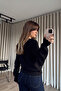 Black and White Scarf Premium Buttoned Knit Cardigan - 6