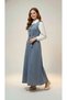 Girl's Casual Shirt Hijab Long Denim Dress-Elb-4051 - 5