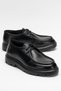 Men's Thick Sole Comfort Shoes Real Leather Cr 2646 Black - 5