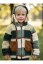 Boy's Plush Plaid Patterned Hooded Coat - 2