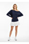 Women's Boat Neck Batwing Sleeve Lycra Jersey Blouse with Eyelets 13003 - 5
