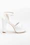Women's High Heeled Platform White Evening Dress Shoes - 3