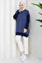 Women's Sleeves Corded Fabric Mercerized Silk Kupra Knitwear Tunic - 4