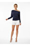 Women's Boat Neck Batwing Sleeve Lycra Jersey Blouse with Eyelets 13003 - 4