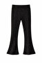 Flare Fabric Ottoman Woven Stone Detailed 4-12 Years Old Girl Flared Leggings - 3
