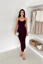 V-Neck Strappy Lace Detailed Slit Midi Dress - 2