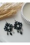Black Ultra Light Ethnic Natural Stone Dangle Bohemian Textured Handmade Special Design Polymer Clay Earrings - 8