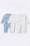 3-Pack Ribbed Cotton Baby Jumpsuit Set - Long Sleeve Snapped Sleep and Everyday Jumpsuit - 2