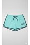 Women's Turquoise Side Stripe Tie-Waist Mini Sports Shorts - Casual and Comfortable Cut Combed Cotton Shorts - 4