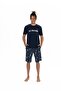 Men's Printed Shorts Summer Pajama Set Navy Blue - Navy Blue - Arsno18H86T6Pfi-Lac - 5