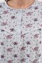 Women's Blue Shawl Collar Floral Pattern Detailed Long Sleeve Plus Size Maternity Nightgown Nightgown Set - 4