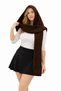 Women's Soft Mohair Yarn Hooded Scarf - Balaclava - Stylish Hood Knitwear Scarf Brown - 4