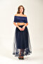 Ruffle Detailed Long Tulle Skirt