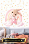 Pastel Rainbow and Rabbit - Premium Girl's Wall Sticker Set with Star Figures - 2