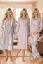Women's Powder Winter Plaid Long Sleeve Design Maternity Pajamas Nightgown Pajama Set - 5