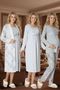 Women's Blue Winter Plaid Long Sleeve Design Maternity Pajamas Nightgown Pajama Set - 4