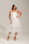 Long Tulle Skirt with Long Lining and Bias Binding at the Hem - 2