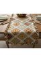 Runner Ethnic Pattern Ruffled Brown Duck Linen 40X130Cm - 3