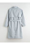 Giyçık Store Den Blue Double-Breasted Collar Women's Trench Coat - 8