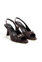 Pointed Toe Stone Helmet Buckle Classic Heeled Women's Shoes - 4