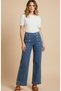 Women's Retro-Inspired Gold Button Sailor Jeans - High Waist & Wide Leg