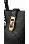 Women's Black Hand & Shoulder Bag |   Gold Lock Detailed |   Scarf with Accessories - 3