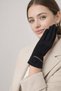 Kaşe Gloves Black Women's Button Embroidery Detail - Phone Touchscreen Compatible - 2