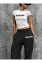 Women's Ecuador Printed Baby Tee Combed Cotton Crop and Sweatpants - Two Piece Sweatsuit Set