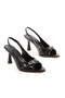 Pointed Toe Stone Helmet Buckle Classic Heeled Women's Shoes - 2
