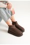 Alyor Women's Thick Sole Leather Stretch Lightweight Waterproof with Fur Inside
