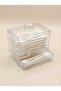 Ear Swab Holder Translucent, Square Cotton Swab Holder with Lid - 4