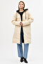 Wide Fit Reversible Black-Cream Long Puffer Coat Windproof and Waterproof - 2