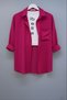 Oversized Front-Tie 100% Linen Shirt with a Loose Fit. Fuchsia - 4