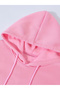 Unisex Oversize Black Hoodie with Spine Figure and Geometric Print Hooded Streetwear Pink - 3