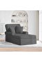 Chaise Lounge with Skirt with Cushion 3 pcs Dark Grey Fabric