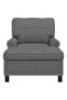 Chaise Lounge with Cushion Dark Grey 91 x 157 x 91 cm Fabric - 2