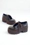 Brown Patent Leather Women's Loafers P9067 - 2