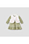 Embroidered Tiered Dress with Sweater and Stockings - 3